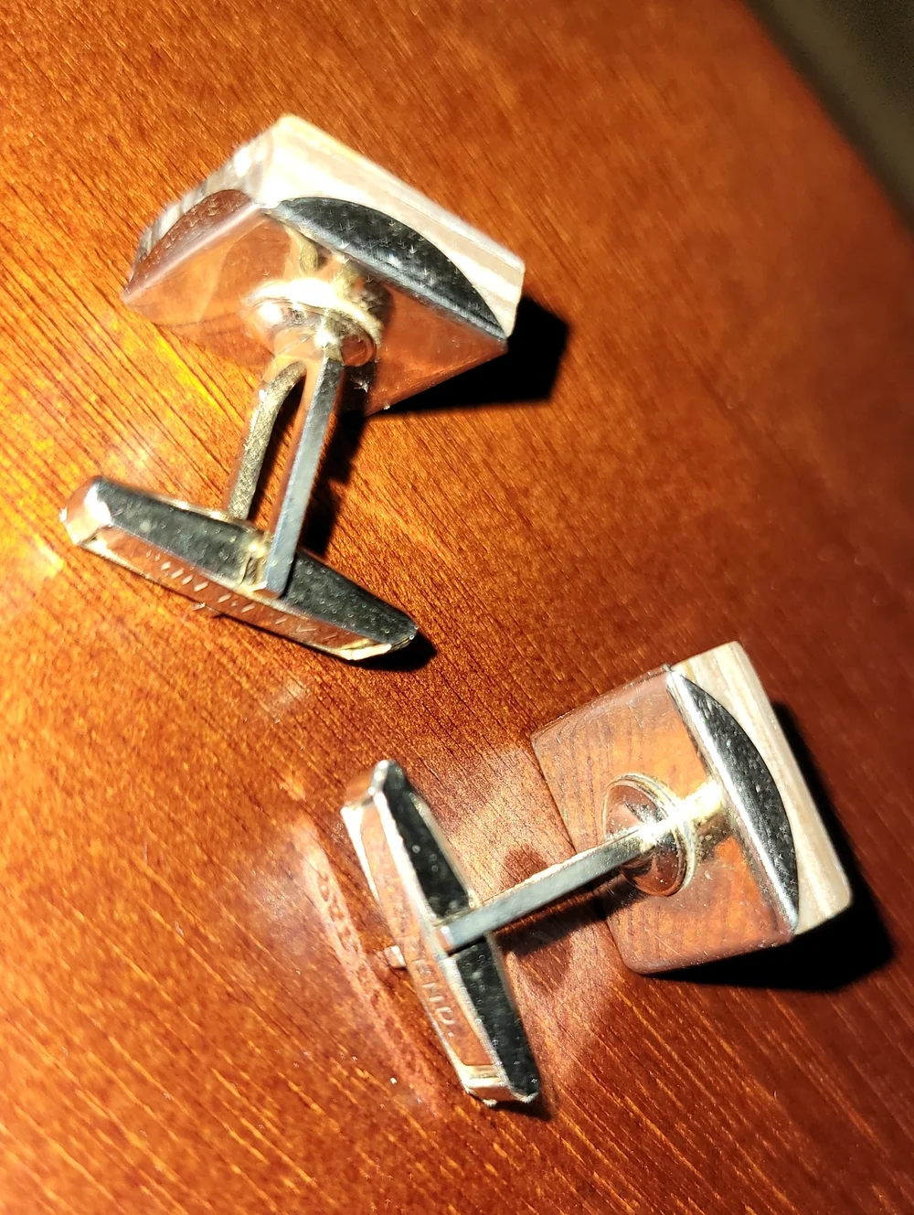 Mid- Century Modern Natural Stone Cufflinks.